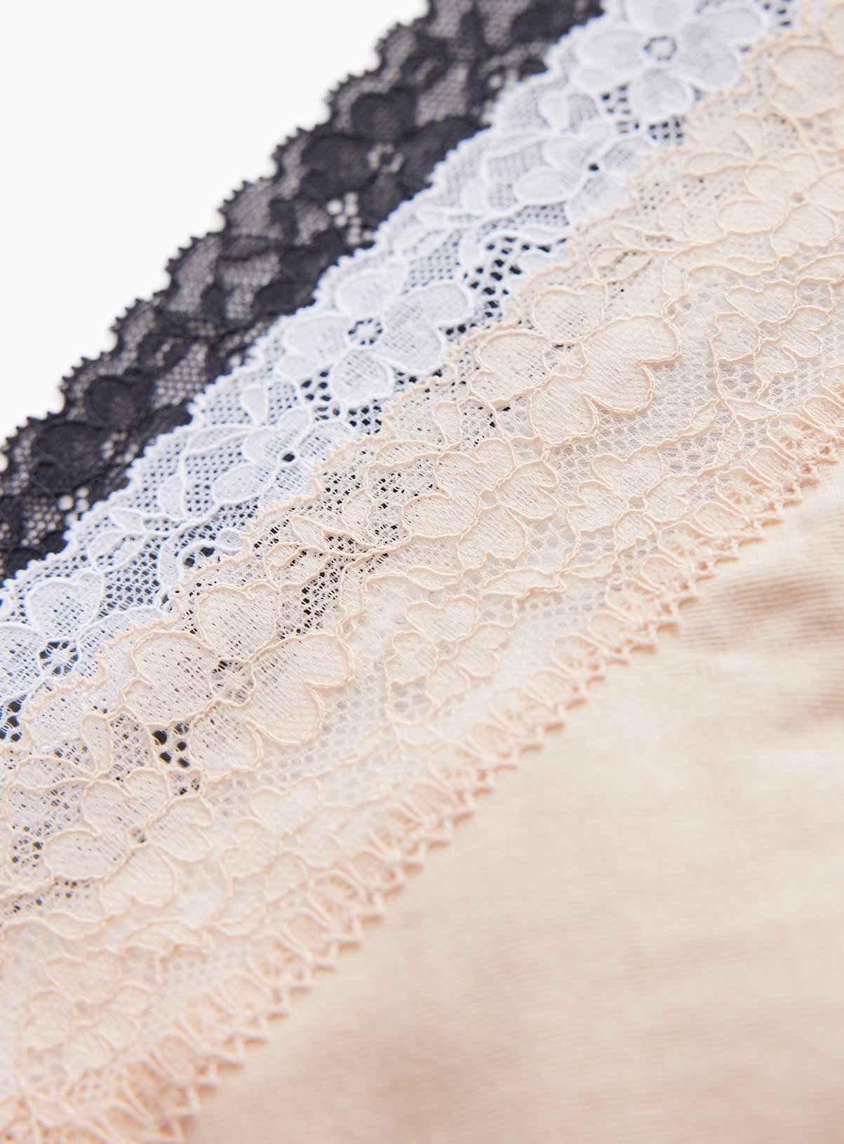 Mono & Nude Lace Detail Brazilian Knickers 5 Pack 8 - Image 3 thumbnail